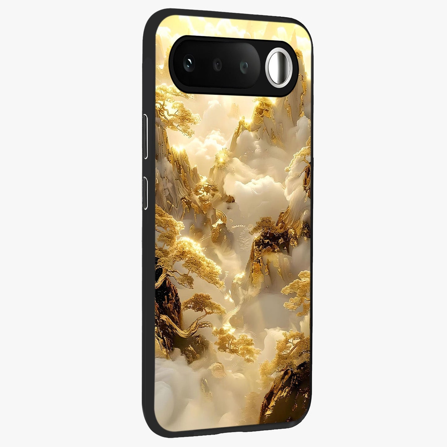 Gates Of Illumination Glass Case upright view showcasing glowing gateway artwork with mystical celestial theme.