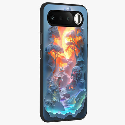 Glow Forest Portal Glass Case upright view showcasing enchanted forest portal artwork with fantasy nature theme.