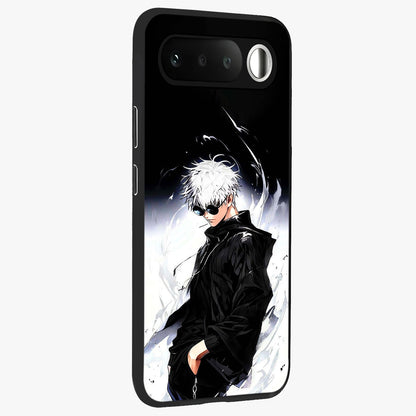 Limitless Shadow King Glass Case upright view showcasing bold shadow warrior artwork with epic fantasy theme.