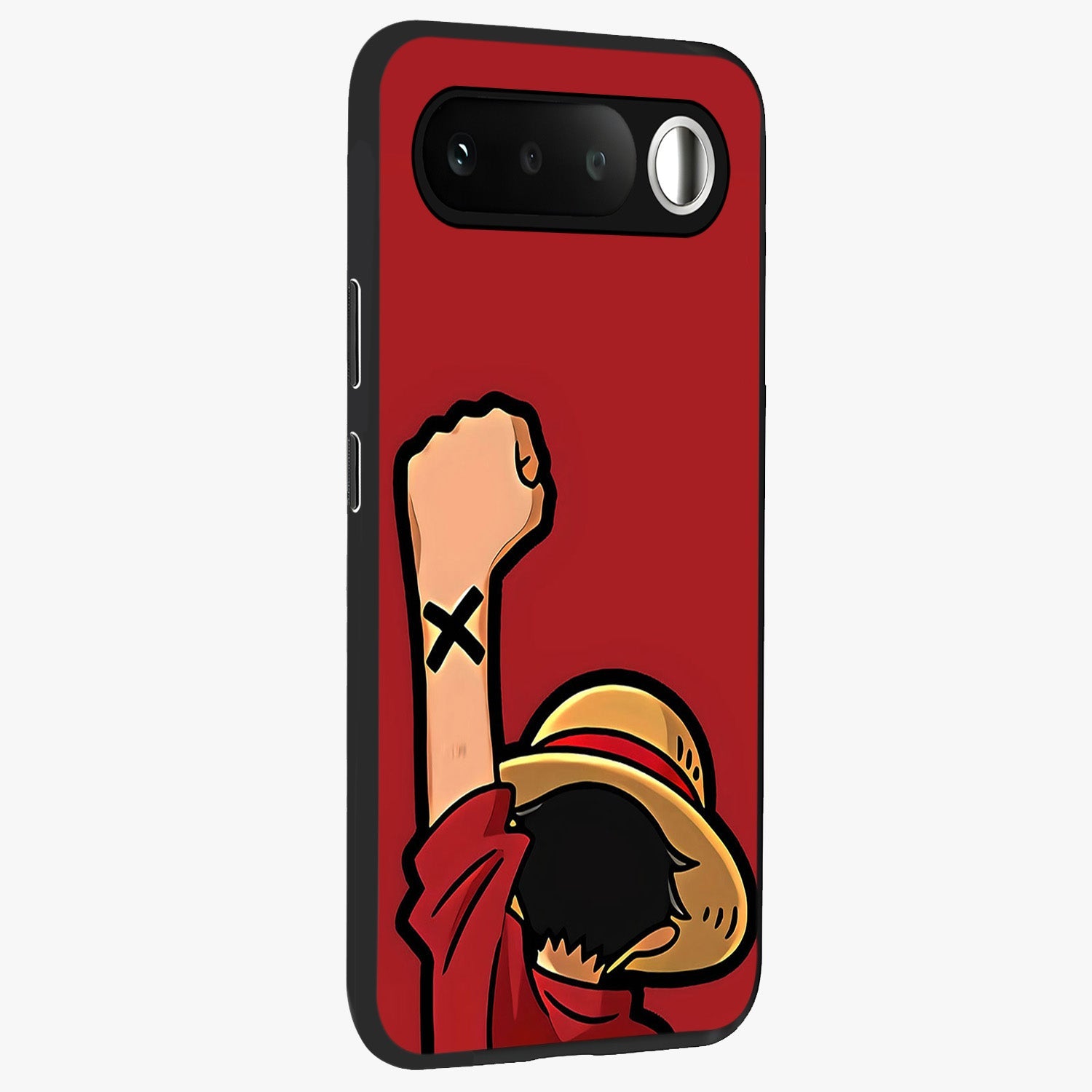 Luffy X Spirit Glass Case upright view showcasing striking anime artwork with adventurous character theme.