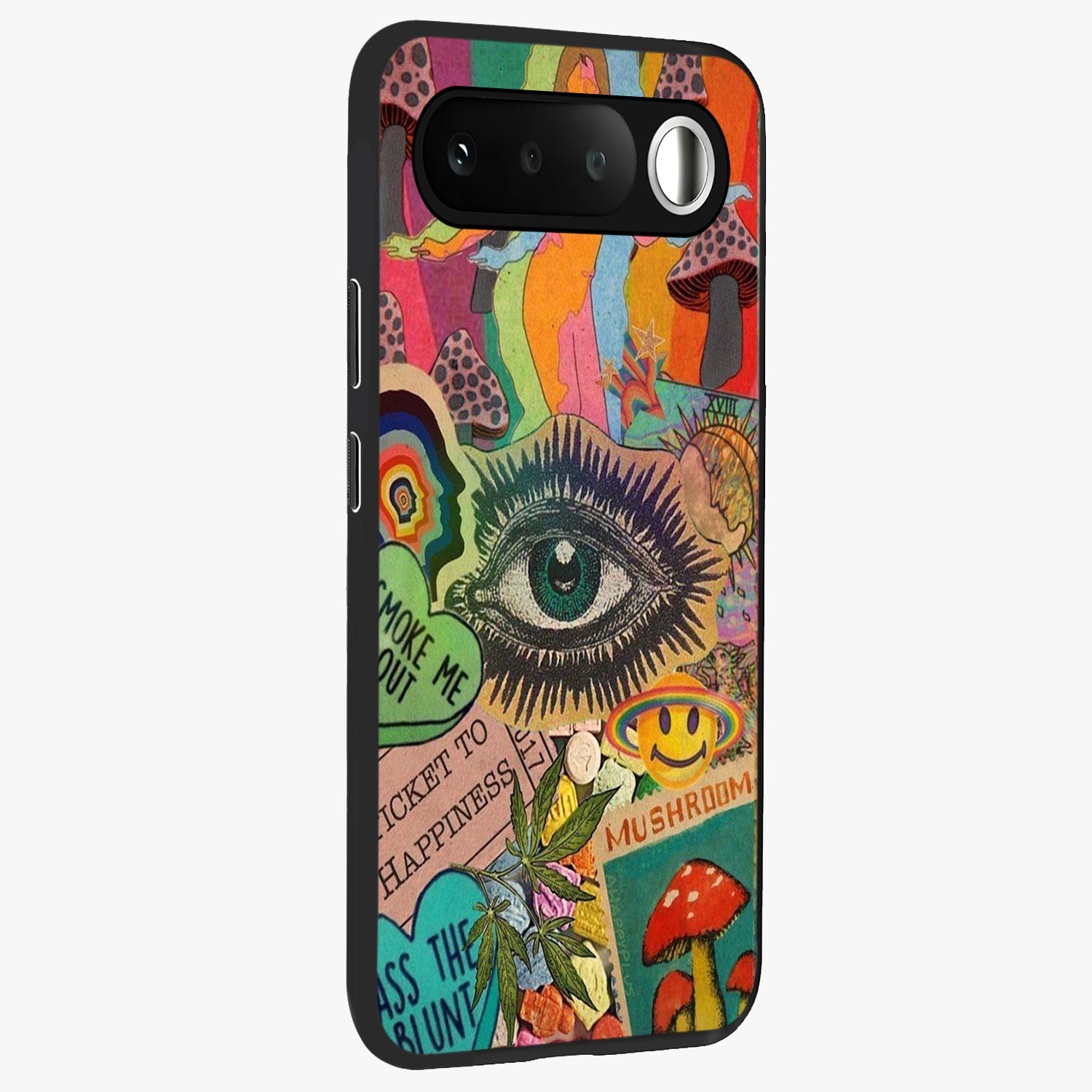 Mystic Eye Wonderland Glass Case upright view showcasing symbolic eye artwork with mysterious fantasy theme.