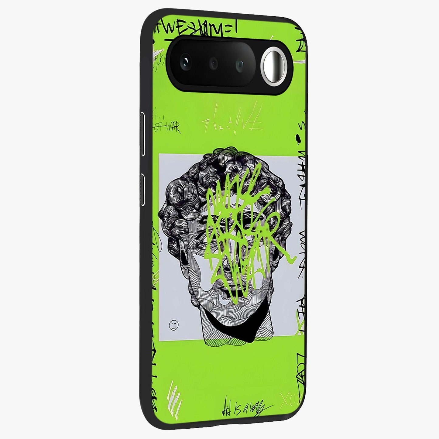 Neo Graffiti Rebellion Glass Case upright view showcasing colorful graffiti artwork with bold modern street style.