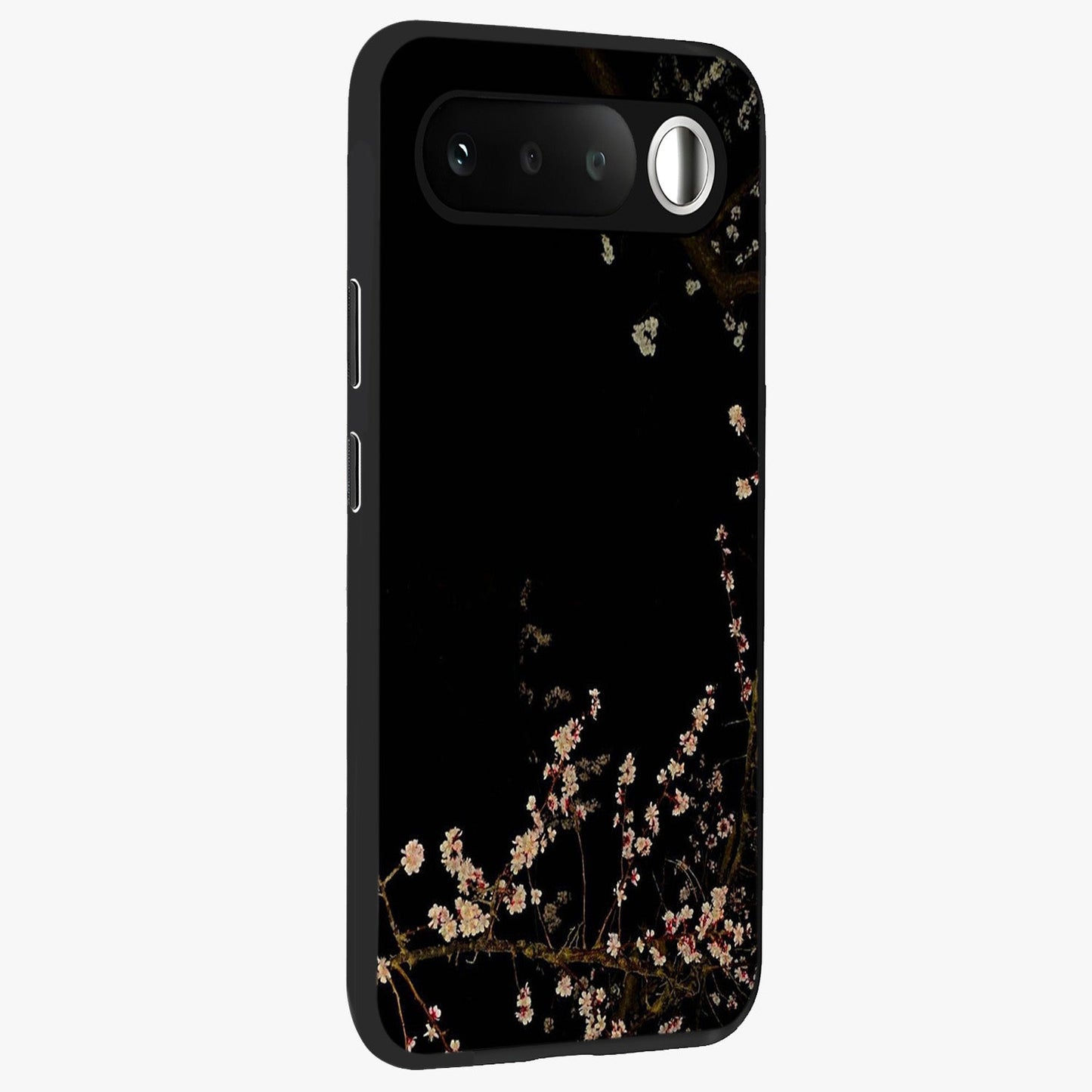 Petal Moon Light With Custom Name Glass Case upright view showcasing elegant floral moon artwork with personalized aesthetic.