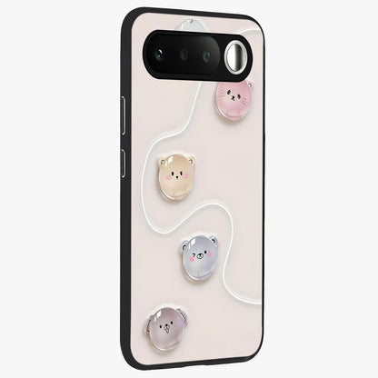 Puffy Face Parade Glass Case upright view showcasing adorable character artwork with cheerful animated theme.