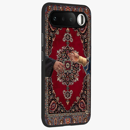 Royal Touch Reach Glass Case upright view showcasing stylish royal inspired artwork with graceful theme.