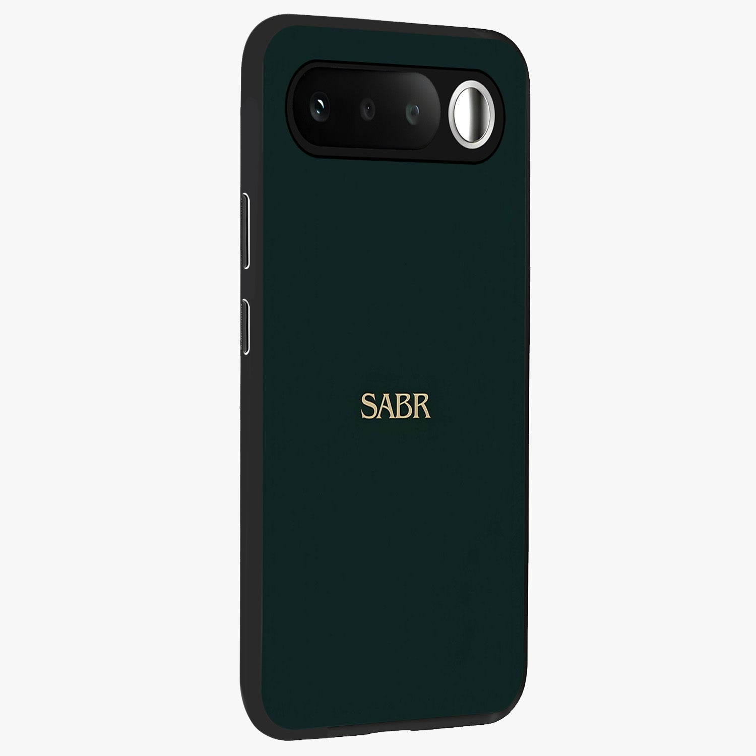 Sabr Minimal Patience Glass Case upright view showcasing calm minimalist artwork with motivational patience theme.