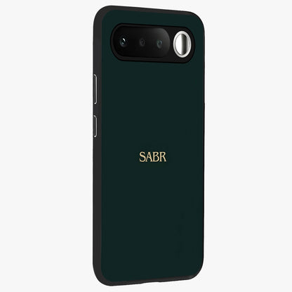 Sabr Minimal Patience Glass Case upright view showcasing calm minimalist artwork with motivational patience theme.