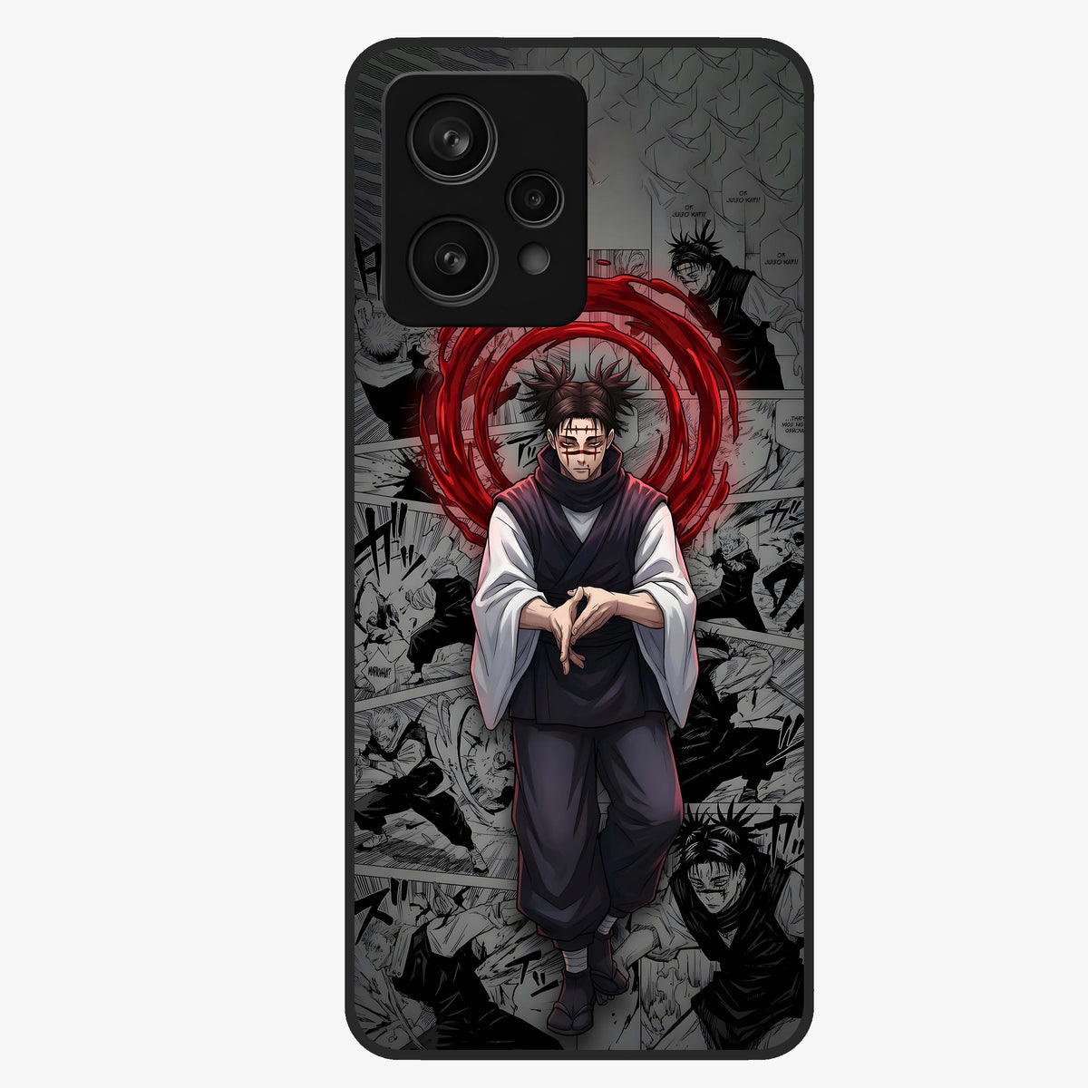 Cursed Ritual Ascension Glass Case showing flat back view with dark ritual themed artwork and glossy glass finish.