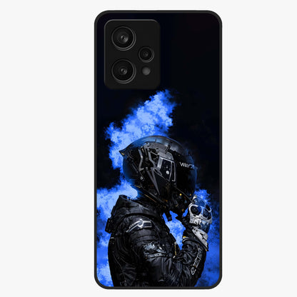 Cyber Sentinel Protocol Glass Case showing flat back view with futuristic cyber themed artwork and glossy glass finish.