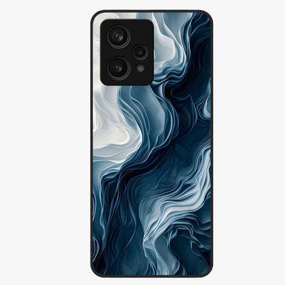 Ethereal Paper Marble Glass Case showing flat back view with soft marble paper texture artwork and glossy glass finish.
