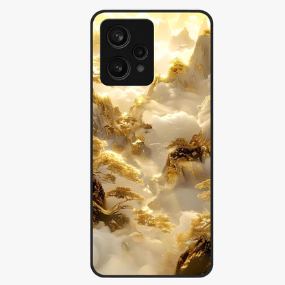 Gates Of Illumination Glass Case showing flat back view with mystical illuminated gate artwork and glossy glass finish.