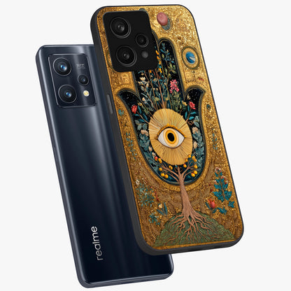 Ethereal Evil Eye Glass Case displayed in angled mockup highlighting protective evil eye symbol with spiritual aesthetic design.
