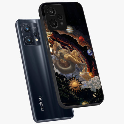 Galactic Divine God Glass Case displayed in angled mockup highlighting powerful celestial deity illustration with galactic aesthetic.