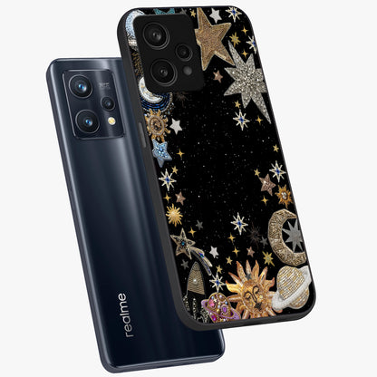 Galactic Jewel Stars Glass Case displayed in angled mockup highlighting shining celestial star design with cosmic aesthetic style.