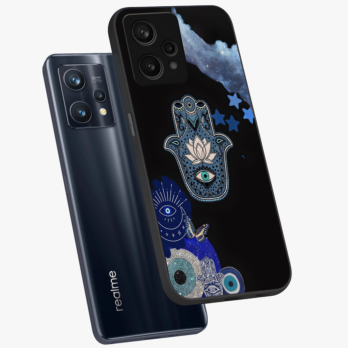 Mystic Hand Aura Glass Case displayed in angled mockup highlighting magical aura design with spiritual aesthetic style.