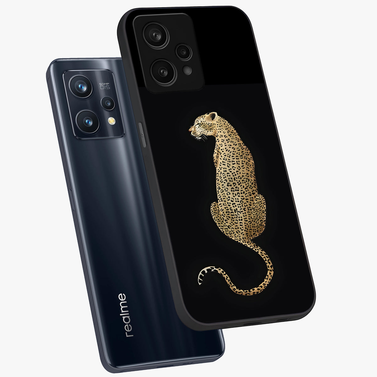 Regal Leopard Glass Case displayed in angled mockup highlighting powerful animal illustration with stylish wild aesthetic.