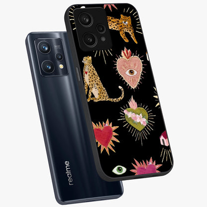 Sacred Jungle Heart Glass Case displayed in angled mockup highlighting lush tropical design with natural aesthetic style.