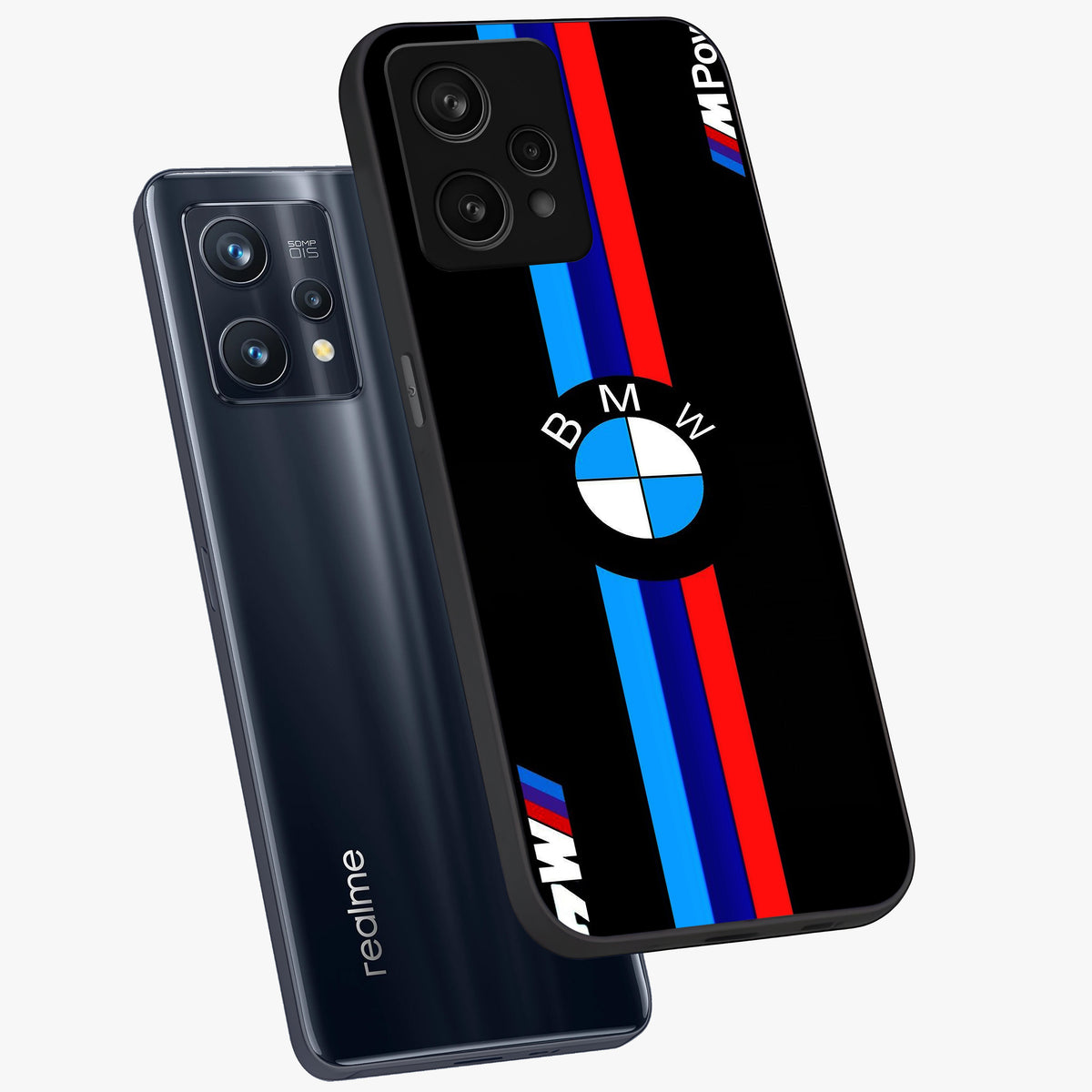 Turbo BMW Beast Glass Case displayed in angled mockup highlighting sleek racing car design with bold automotive aesthetic.