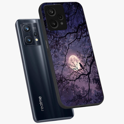 Whispering Moon Silence Glass Case displayed in angled mockup highlighting calm lunar design with dreamy night aesthetic.