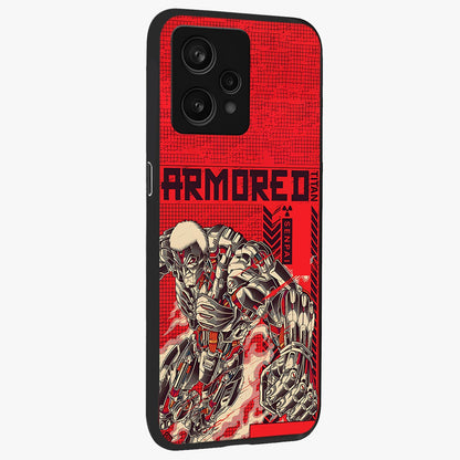 Crimson Mecha Titan Glass Case upright view showcasing dynamic robotic titan design with sci-fi inspired theme.