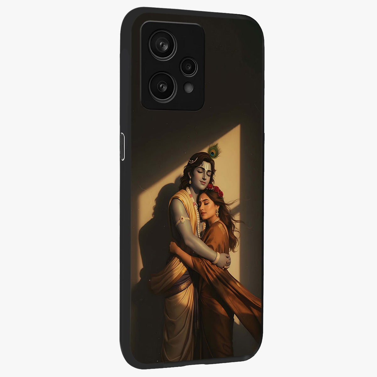 Divine Eternal Love Glass Case upright view showcasing graceful spiritual artwork with eternal love theme.
