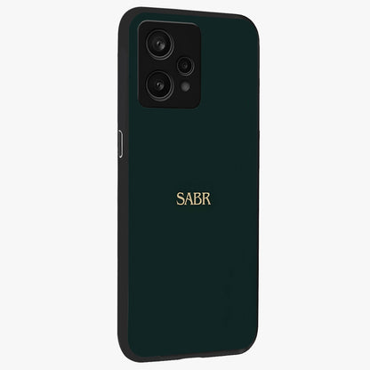 Sabr Minimal Patience Glass Case upright view showcasing calm minimalist artwork with motivational patience theme.