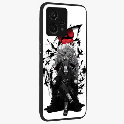Uchiha Shadow Throne Glass Case upright view showcasing magical underwater galaxy artwork with vibrant cosmic theme.