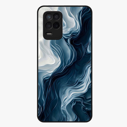 Ethereal Paper Marble Glass Case showing flat back view with soft marble paper texture artwork and glossy glass finish.