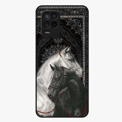 Majestic Ride Legacy Glass Case showing flat back view with powerful automotive inspired artwork and glossy glass finish.