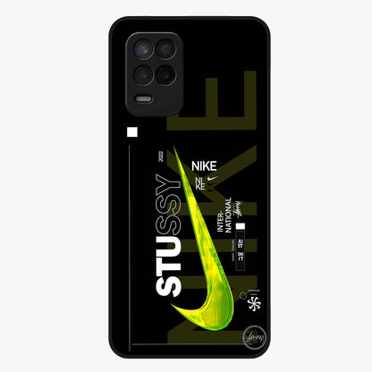 Neon Street Edition Glass Case showing flat back view with neon street style artwork and glossy glass finish.