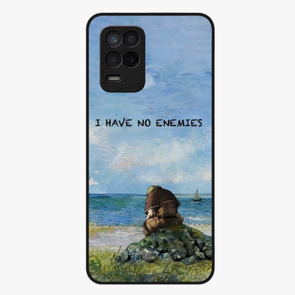 Peace Beyond War Glass Case showing flat back view with symbolic peace themed artwork and glossy glass finish.