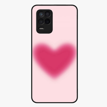 Pink Aura Heart Glass Case showing flat back view with glowing heart artwork and glossy glass finish.