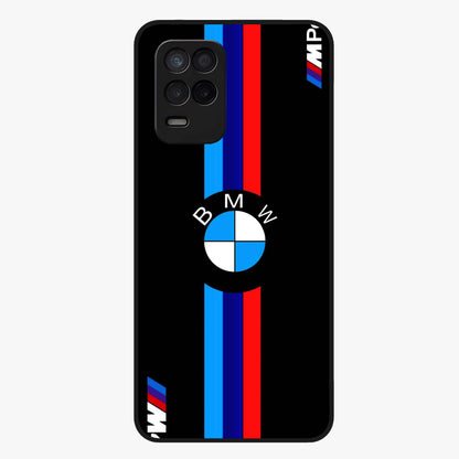 Turbo BMW Beast Glass Case showing flat back view with high performance sports car artwork and glossy glass finish.