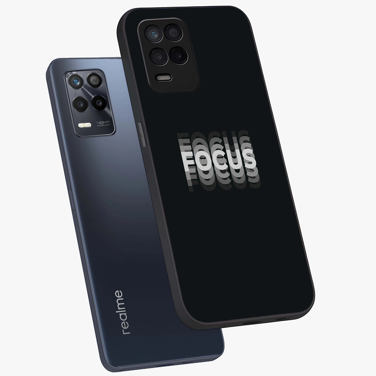 Focus Mode On Glass Case displayed in angled mockup highlighting clean minimal text artwork with modern aesthetic style.