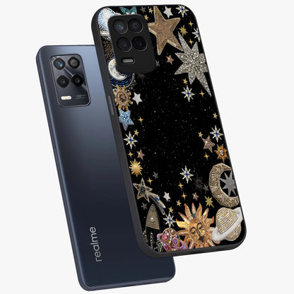 Galactic Jewel Stars Glass Case displayed in angled mockup highlighting shining celestial star design with cosmic aesthetic style.