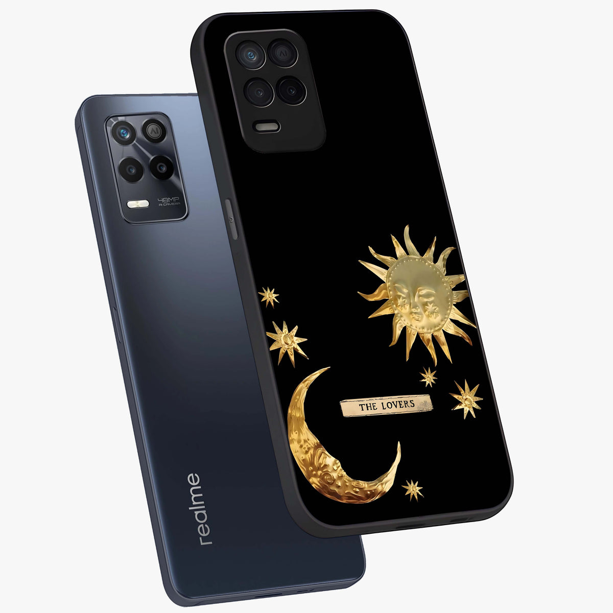 Gold Sun Blush Glass Case displayed in angled mockup highlighting radiant sun design with warm golden aesthetic.