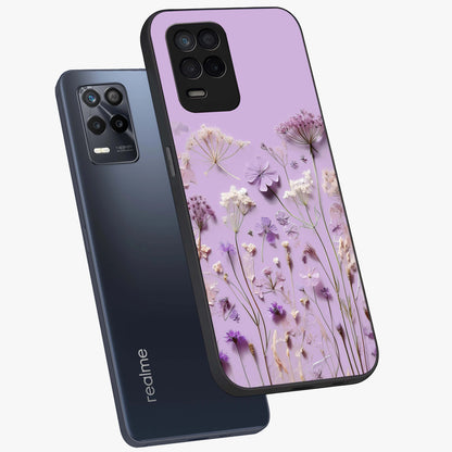 Lavender Blossom Dream Glass Case displayed in angled mockup highlighting dreamy lavender flower design with calming aesthetic style.
