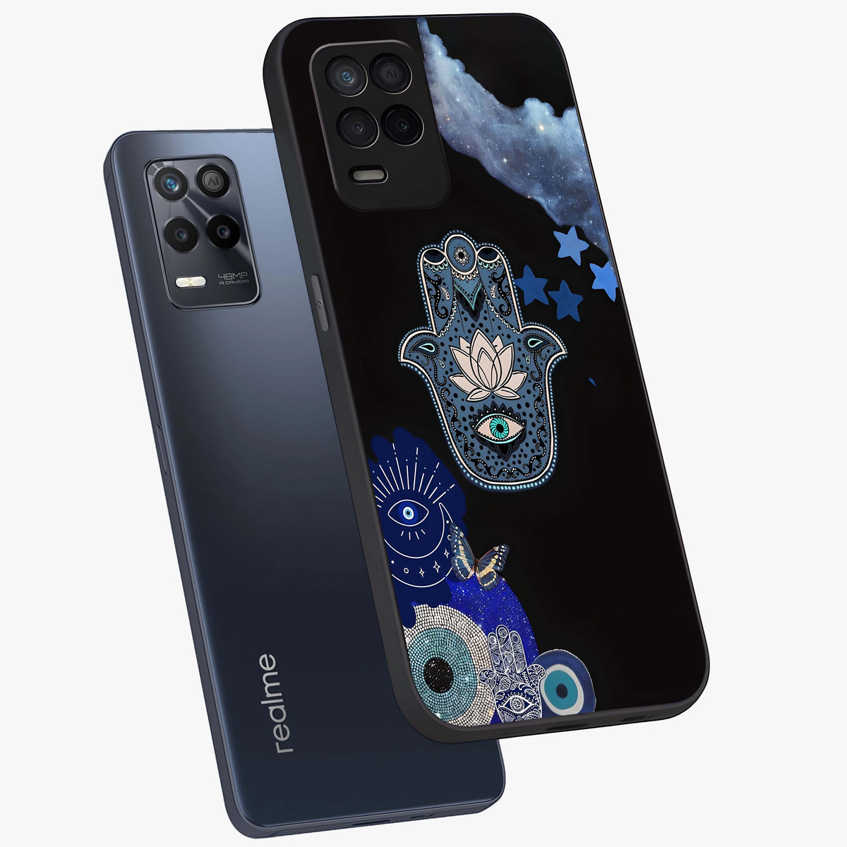 Mystic Hand Aura Glass Case displayed in angled mockup highlighting magical aura design with spiritual aesthetic style.