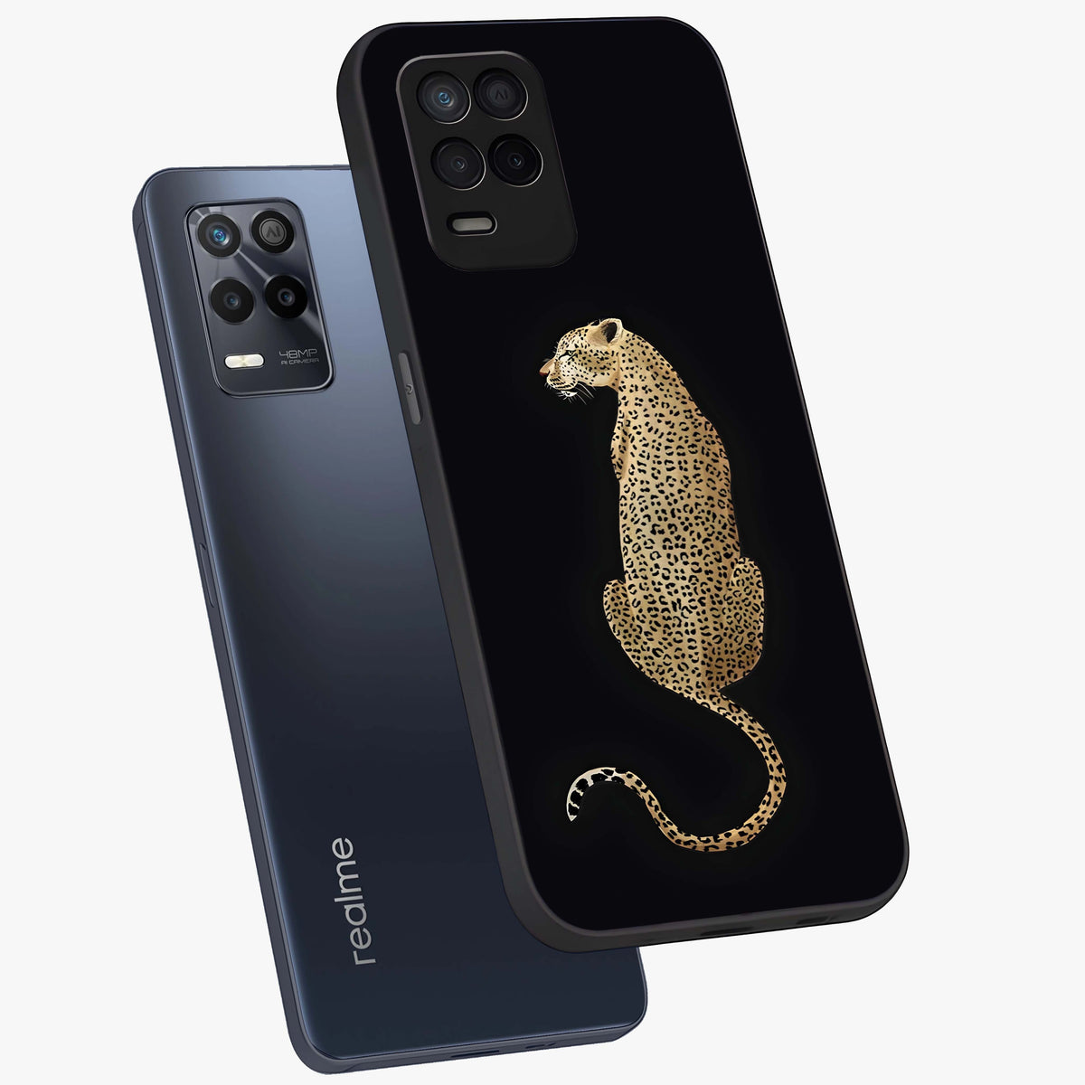 Regal Leopard Glass Case displayed in angled mockup highlighting powerful animal illustration with stylish wild aesthetic.