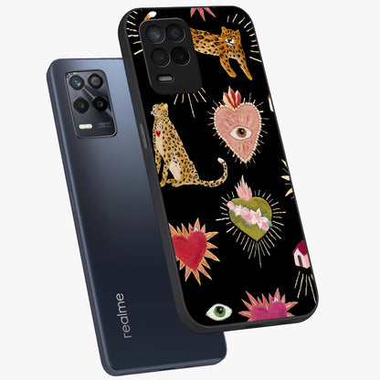 Sacred Jungle Heart Glass Case displayed in angled mockup highlighting lush tropical design with natural aesthetic style.