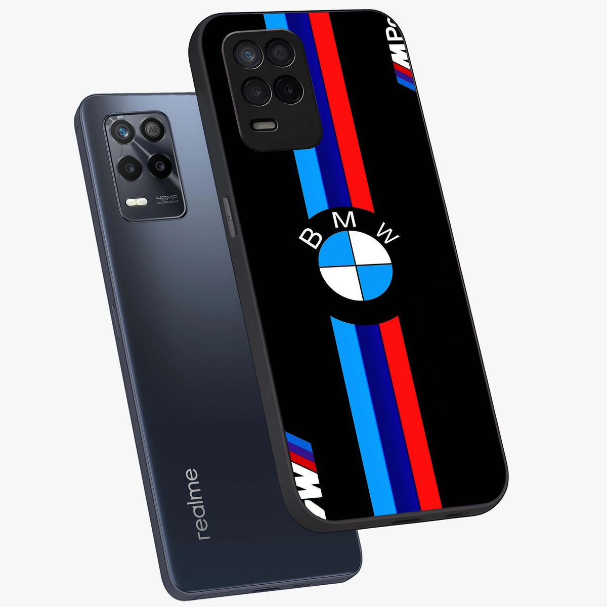 Turbo BMW Beast Glass Case displayed in angled mockup highlighting sleek racing car design with bold automotive aesthetic.
