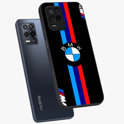 Turbo BMW Beast Glass Case displayed in angled mockup highlighting sleek racing car design with bold automotive aesthetic.