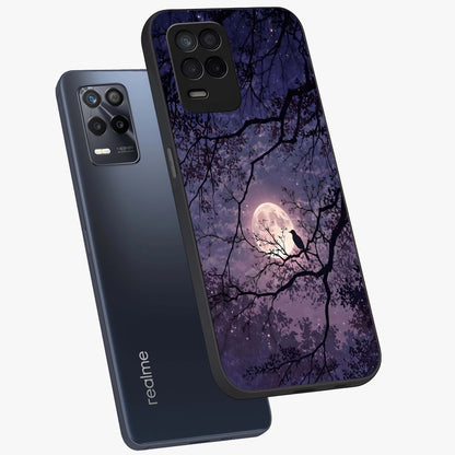 Whispering Moon Silence Glass Case displayed in angled mockup highlighting calm lunar design with dreamy night aesthetic.