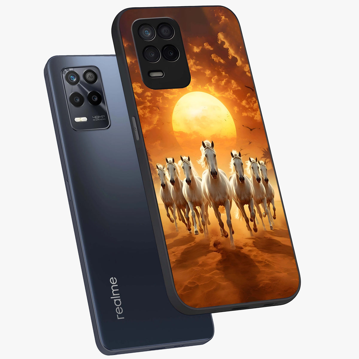 Wild Sunset Majesty Glass Case displayed in angled mockup highlighting vibrant sunset sky design with scenic aesthetic.
