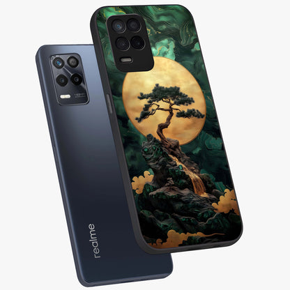 Zen Moon Rise Glass Case displayed in angled mockup highlighting peaceful lunar design with zen aesthetic style.