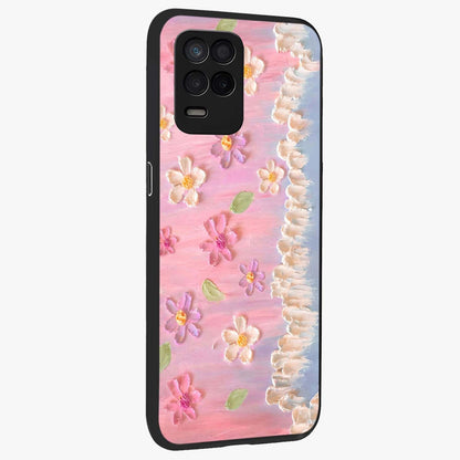 Dreamy Painted Garden Glass Case upright view showcasing vibrant floral garden artwork with artistic nature theme.