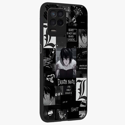 Midnight Chaos Mind Glass Case upright view showcasing expressive abstract artwork with bold dark theme.