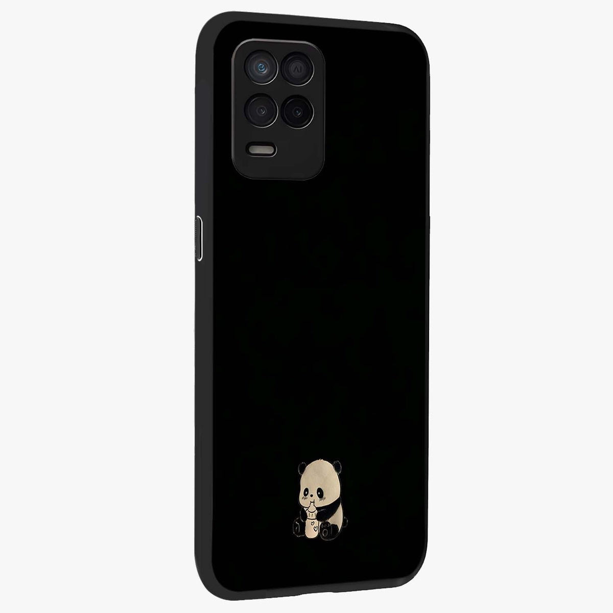Midnight Panda Love Glass Case upright view showcasing charming panda artwork with playful romantic theme.