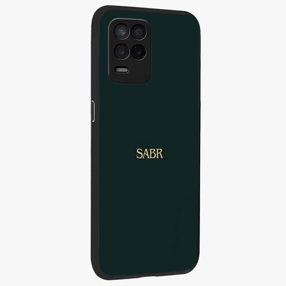 Sabr Minimal Patience Glass Case upright view showcasing calm minimalist artwork with motivational patience theme.