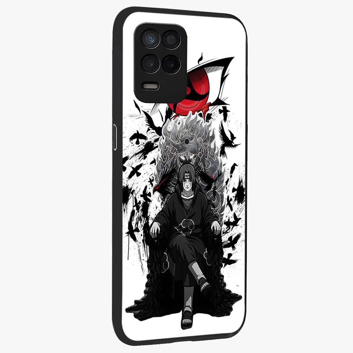 Uchiha Shadow Throne Glass Case upright view showcasing magical underwater galaxy artwork with vibrant cosmic theme.
